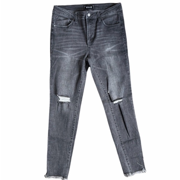 Tricot Denim - Tricot Black/Gray Distressed Skinny Jeans